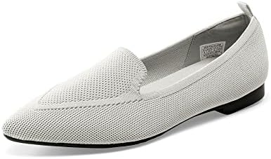 BURUDANI Women SBDFA2314W Pointed Toe Flats Light Washable Dress Flats for Office Dressy Comfortable Loafers Flats, Grey, Size 10