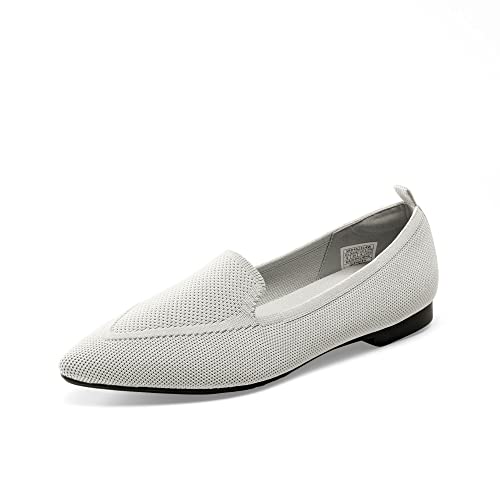 Burudani Women Sbdfa2314W Pointed Toe Flats Light Washable Dress Flats For Office Dressy Comfortable Loafers Flats, Grey, Size 10 #TOP2
