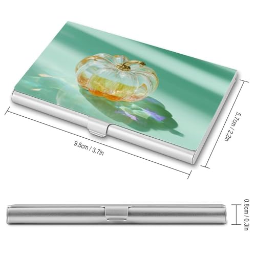 Transparent Halloween Pumpkin Business Card Holder Pocket Slim Portable Metal Business Card Case2