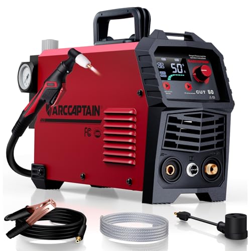 ARCCAPTAIN Plasma Cutter, [Large LED Display] 50Amps Cutter Machine with 110/220V Dual Voltage DC...