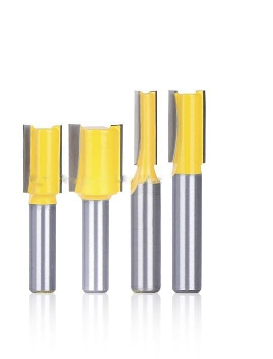 4 szt. Zestaw frezów do drewna z trzpieniem 8 mm (6, 10, 12, 16) o długości krawędzi 20 mm