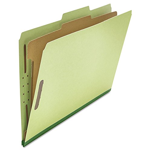 Universal 10261 Pressboard Classification Folder, Legal, Four-Section, Green, 10/Box