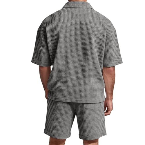 Ensemble short homme gris ample et zip : le confort absolu en taille S