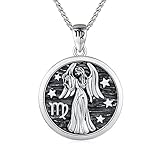 Colgante de Plata de Ley con 12 Constelaciones y Monedas, horóscopo, astrología, joyería en Relieve, Regalo de cumpleaños para Mujeres y Hombres