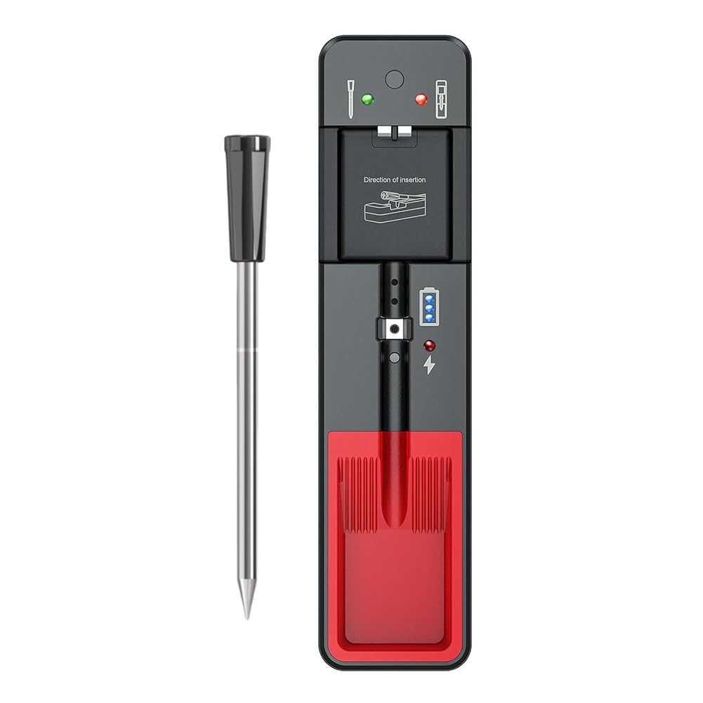 Termómetro Inalámbrico para Carne, Termómetro Digital con Sonda Bluetooth de 360 Pies, Compatible con para Monitoreo Remoto por Aplicación para Horno y Ahumador