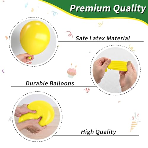 Image of Green and Yellow Balloons,12 Inch Dark Green Yellow and White Confetti Balloons with Ribbon,for Birthday Baby Shower Football Golf Sport Theme Party Decorations (Pack of 3)