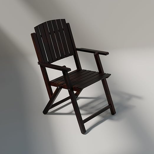 Image of WELL KNOWN Folding Wooden Indoor Chair, Sheesham Wood, Coffee Brown Colour, Portable Design Living Room Chair Balcony gardan Bed Room Droning Room Foldable confer Solid Wood Indoor Caramel Brown