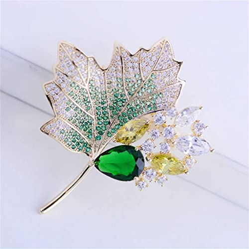 Broche feuille d'érable verte et jaune pour vos fêtes d'automne - 4