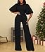 BessCops Women Casual Loose Short Sleeve Belted Wide Leg Pant Romper Jumpsuits Black