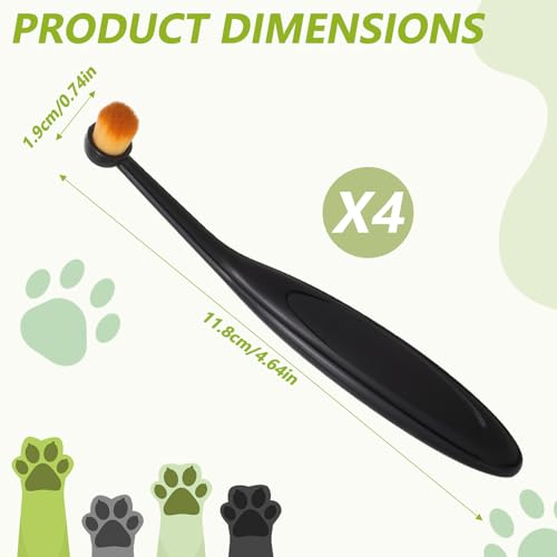 Image of Yuanchu Dog Cat Eye Powder Brush, 4 Pack Dog Tear Stain Remover Brush Washable Fiber Pet Tear Stain Remover Brush for Safely And Evenly Apply Tear Stain Powder Ergonomic Handle Long Tapered Bristles