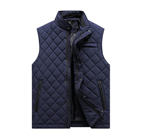 Chaleco de negocios para hombre blazer acolchado casual azul talla L