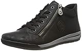 Reißverschluss Rieker Damen M3044-90 Hohe Sneaker, Schwarz (Schwarz-Metallic/Schwarz/Schwarz 90), 37 EU