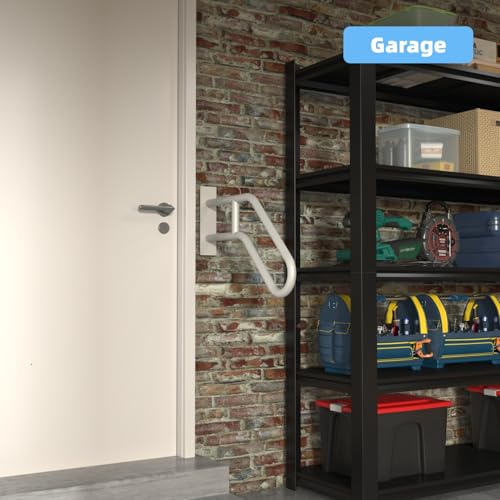 YEOOE Wandhalterung Handlauf Treppe, U-förmiger Handgeländer für 1 bis 3 Stufen, Treppengeländer für Garten, Garage, Toilette, Veranda, Innen und Außen (66 cm, Weiß)