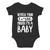 CBTwear Watch Your Mouth, I'm A Baby - Baby Clothes - Funny Newborn Bodysuit Outfits for Boys and Girls...