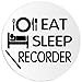 Eat Sleep Recorder - 10 Pack Circle Stickers 3 Inch - Music Musician