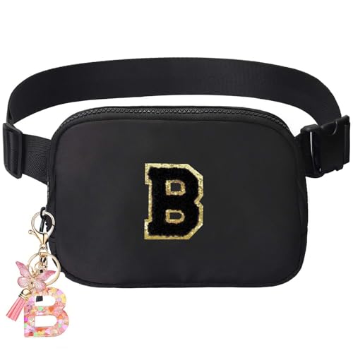 Image of Belt Bag for Girls Gifts - Birthday Gifts for Women, Personalized Gifts for Mom Freind Sister Teacher, Graduation GiftsInitial Crossbody Bag Belt Bag for Women Black B