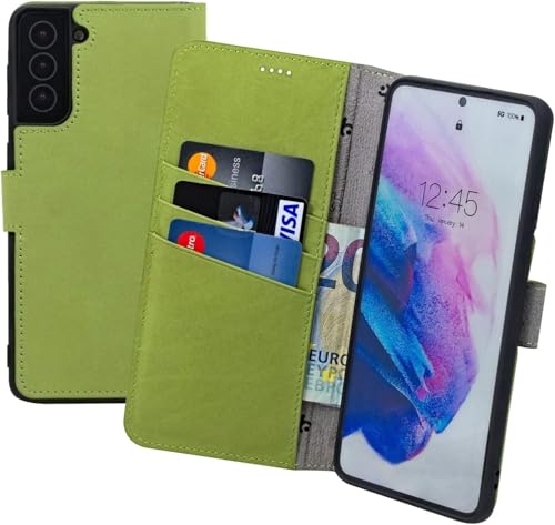 Protection Samsung Galaxy A17 5G : étui cuir style livre vert kiwi