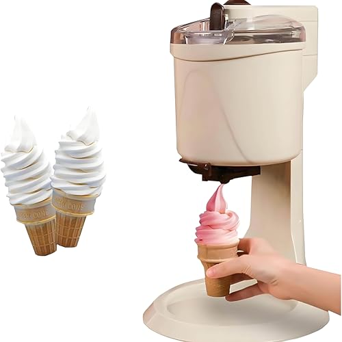 1000-ml-Eismaschine für zu Hause, kommerzielle Softeismaschine, Softeismaschine, für die Heimwerkerküche schnell,Beige