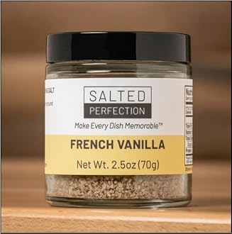 French Vanilla Flavored Gourmet Finishing Salt - Fine Salt Flakes – Natural Flavored Sea Salt - 2.5 Ounces