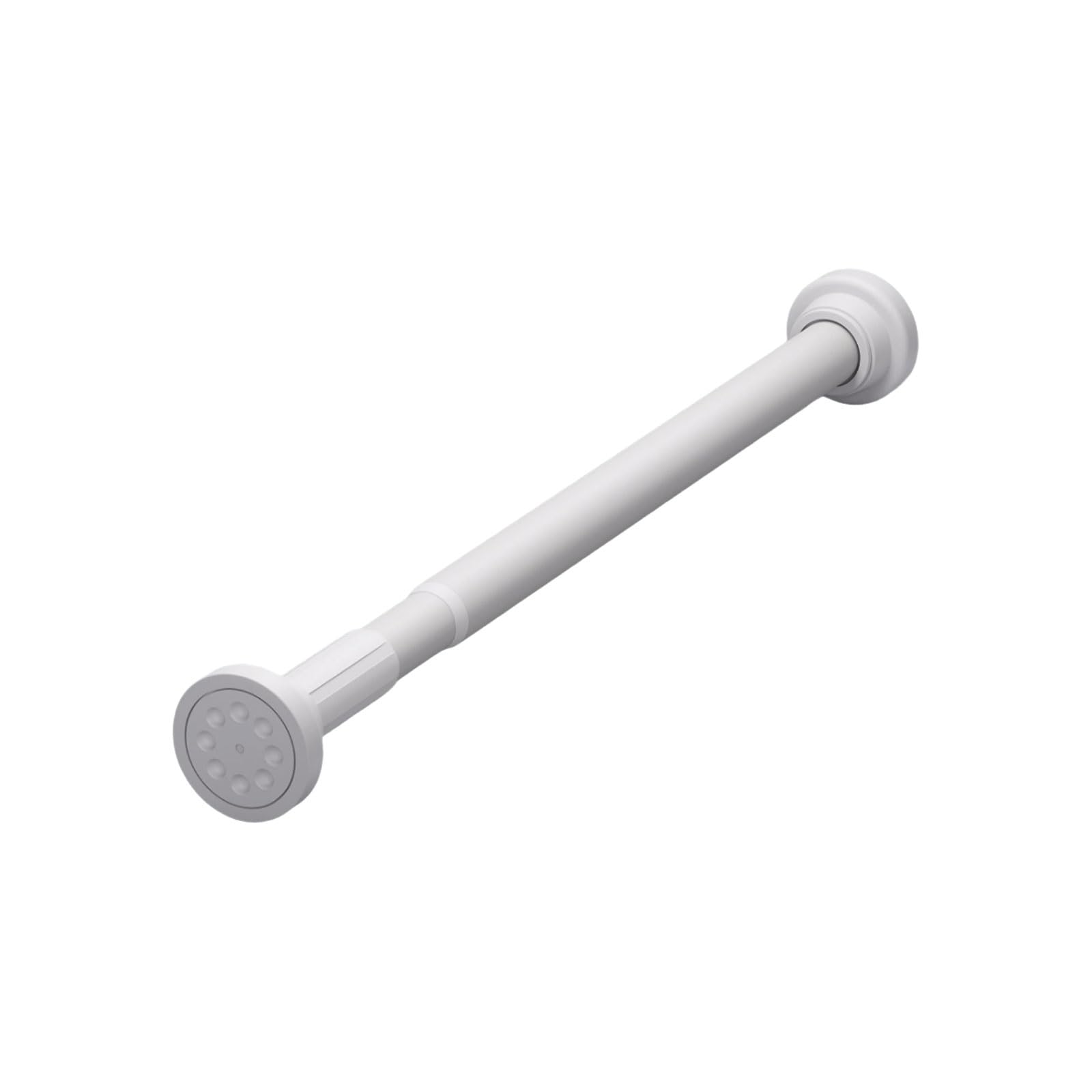 Adjustable Carbon Steel Shower Curtain Rod Retractable Sturdy Easy To Install Wardrobe Hanging Pole No Drilling Required stable(Wei�,110-200cm)