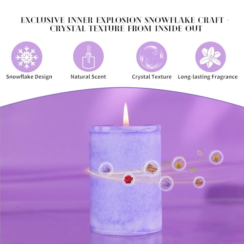 4 Pack Lavender Scented Pillar Candles-2.8x4 in Purple Decorative Candles,60-Hour Long Lasting Burn,Handmade Rustic Pillar Candles for Home Fragrance,Stress Relief, Home Spa & Meditation by MAKALONE - Image 6