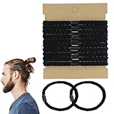10 elastici per capelli da uomo intrecciati elastici per capelli da uomo, per chignon, non danneggiano le pieghe e si rompono, elastici per capelli con capelli lunghi (nero)
