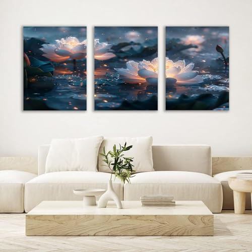Décoration murale moderne haut de gamme triptyque turquoise - 2