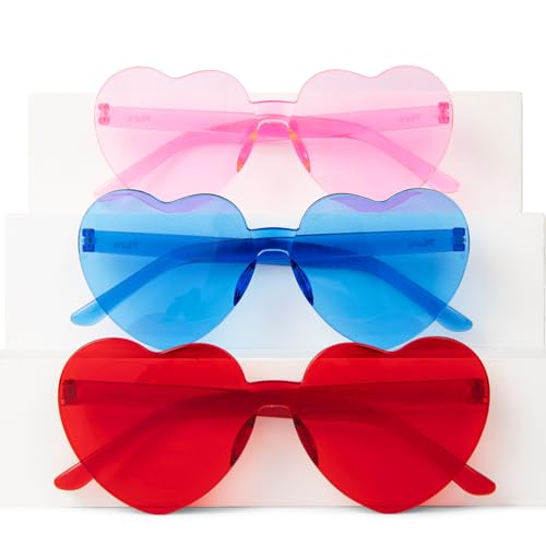 Plura Rave Heart Diffraction Sunglasses (6, Multicolor)