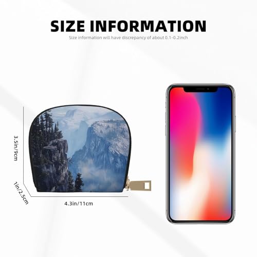 Canadian Smokey Mountain Cliff Print Card Wallet for Men Women, Cute Leather Card Holder with 12 Card Slots2