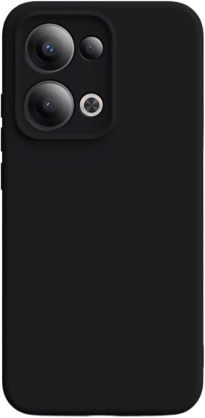Phone Case for Oppo Reno 15 Pro Max, Liquid Silicone Full Lens Coverage Anti-Scratch Microfiber Lining Shockproof Protective Case Compatible with Reno 15 Pro Max Black