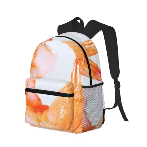 Sac à dos imprimé crevettes Glutton noir polyvalent et décontracté pour voyage - 2