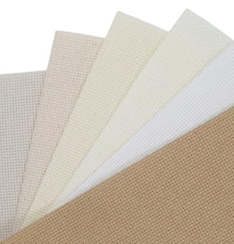Image of KCS 6 pc of 12 inch x 18 inch (30cmx45cm) Counted Cotton Aida Cloth Cross Stitch Fabric (16CT-G)