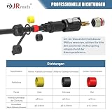 JRready JRSSWCONN CP20 4-biegunowe przemysłowe wodoszczelne złącze wtykowe, 2 sztuki, IP68, okrągłe łączniki, wodoszczelne, lutowane, z gniazdem kołnierzowym, szybkozłączka i narzędzie do usuwania