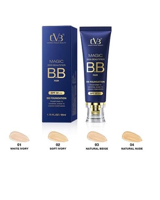 Image of CVB C65 Magic Skin Beautifier BB Fair Cream for Complexion Enhancer, Matte BB Foundation for Face Make-up, Skin Hydration with SPF 30 ++ (04 Natural Nude)