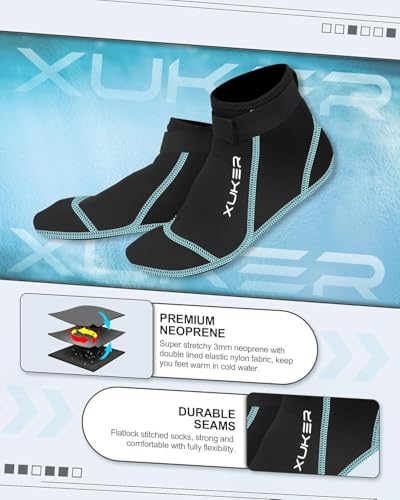 Image of XUKER 3mm Neoprene Water Socks for Beach Volleyball Sand Soccer Diving