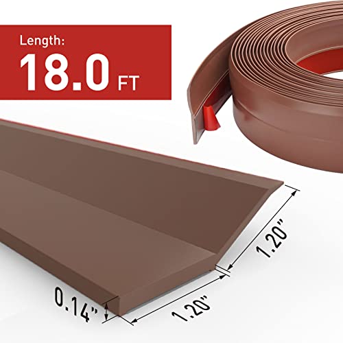 Fosluoc Garage Door Seal Top And Sides 18Ft Brown Rubber Weather Stripping Replacement Soft And Hard Composite, Weatherproofing Universal Sealing Professional. #TOP1
