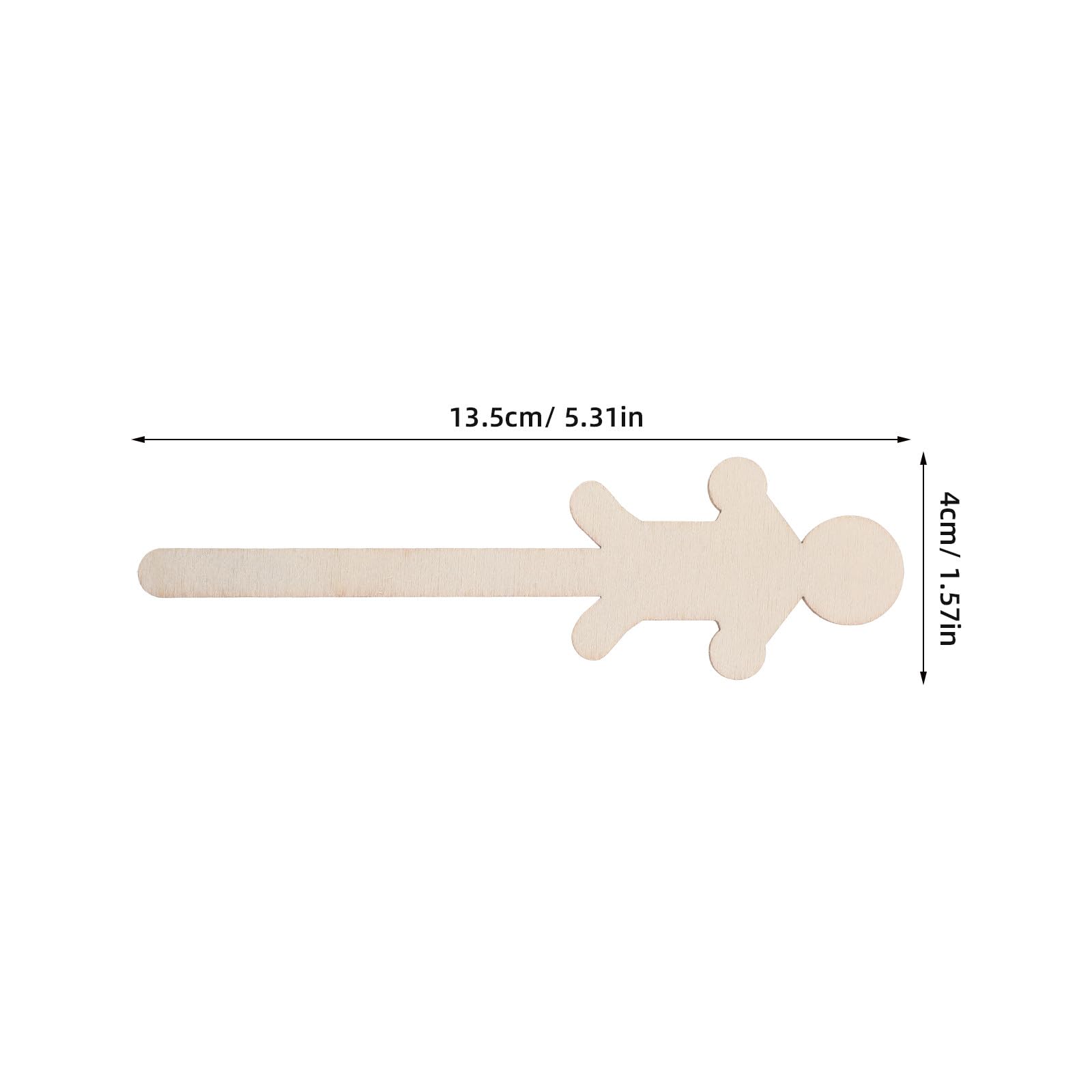 150 figuras de madera para pintar: figuras de personas en blanco sobre un palo - Recortes de madera sin terminar para manualidades de muñecas, decoraciones navideñas y guarderías.