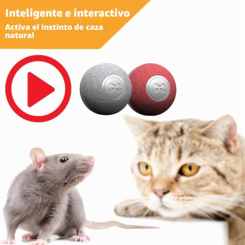 Pelota que rueda sola inteligente e interactiva para gatos Cheerble 5