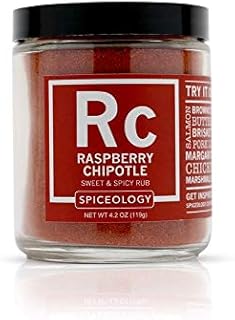 Spiceology - Raspberry Chipotle Sweet & Spicy All-Purpose BBQ Seasoning Spice Rub - Use on: Ribs, Pork, Bacon or Chicken - 4.2 oz