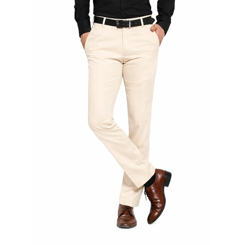 Image of Men's Reguler Fit Polycotton Trouser Pant's | Regular Fit, Lightweight, Flat Front, Non-Stretchable Premium Cotton Polyester Blend Fabric | Men's Pant for Office, Party and Casual Wear