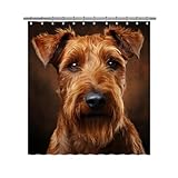 Ganshan Bi Funny Irish Terrier Dog Shower Curtain for Bathroom Home Decor Dog Puppy Pet Animal Print Bath Curtains with 12 Hooks 72x72 Inch Style 3