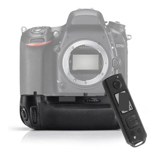 Ouyniei for Meike MK-DR750 Vertical Battery Grip for Nikon D750 Camera as MB-D16 with 2.4G Wireless Timing Remote Control