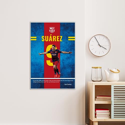 Image of TenorArts Luis Suarez Poster Barcelona Quotes Wall Posters Adhesives on back with Thick 300 GSM Matt Finish Papers (18inches x 12inches)
