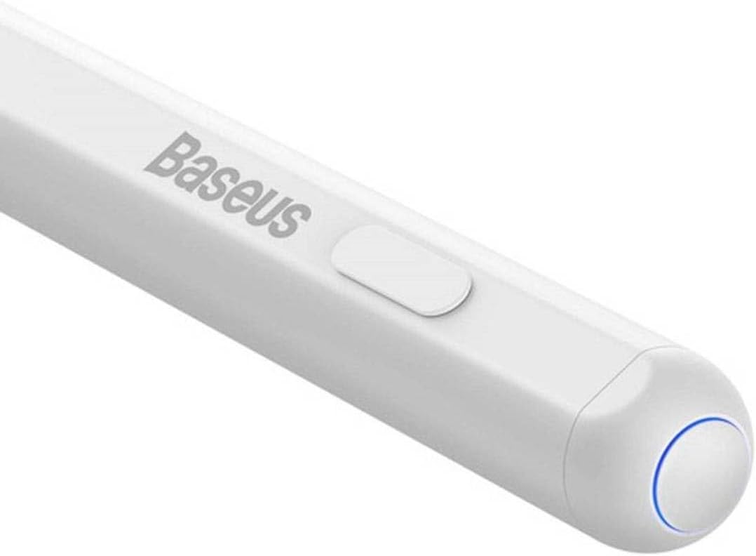 Close-up of the Baseus Pencil showing the power button and indicator light.
