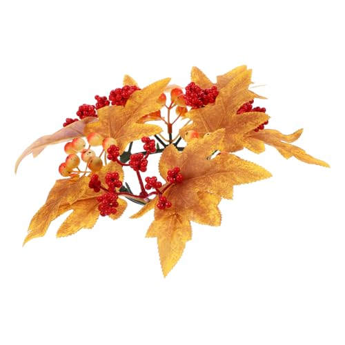 Levemolo Decorative Artificial Maple Leaves Candle Wreath for Thanksgiving Day Table Decor Lightweight Fall Decoration Multi-Functional Autumn Centerpiece for Home and Festive Celebrations