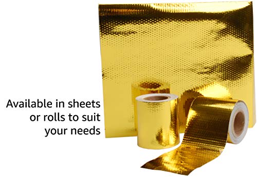Design Engineering 010396 Reflect-A-Gold High-Temperature Heat Reflective Adhesive Backed Roll, 2" X 15' Roll #TOP3