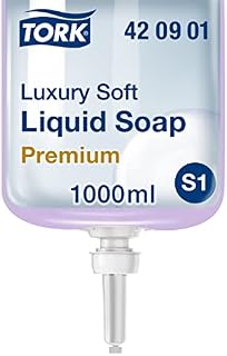 Tork Luxury Soft Liquid Soap - 420901 - Luxury Soap for S1/S11 Dispenser Systems - Premium Quality, with Silk Extract and Jasmine Scent, 1 x 1000 ml