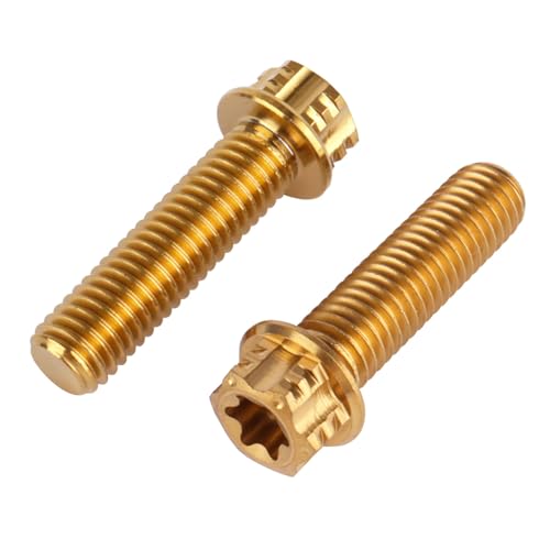 Image of 4Pcs Titanium Bolt Flange Torx Head M8 M10 x 20 25 30mm Screw Bolt for Motorcycle Car Modifications (Gold, M8x30mm)