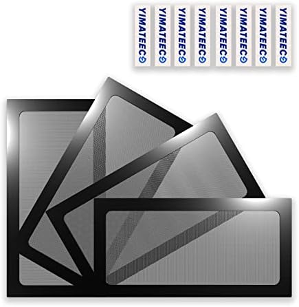 Dust Filter PC 240mm for Computer Cooler Fan/PSU/Routers Computer Fan Filter Grills PVC 50 Mesh, Magnetic Frame PC Cooler Filter Dustproof Mesh (PVC, 120 * 240mm, 4pcs, Black)