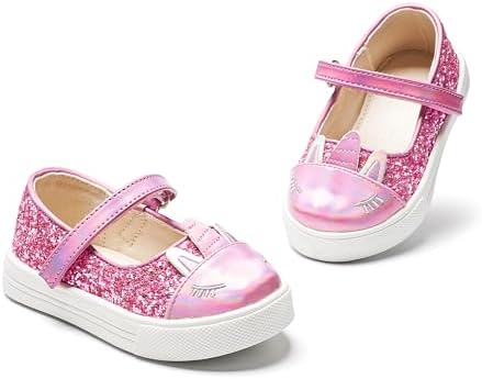 THEE BRON Girls Glitter Sneakers Comfy Fashion Shoes for Toddlers...